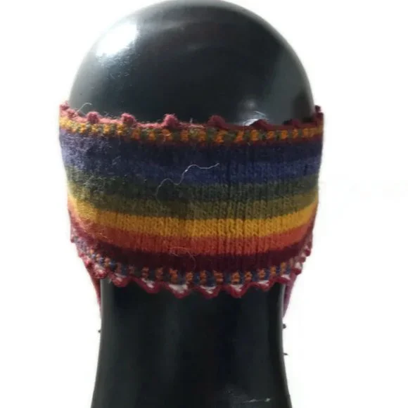 Handmade Headband for Women Woven in Multicolored Wool Andean Mountains Cusco - Picture 4 of 7